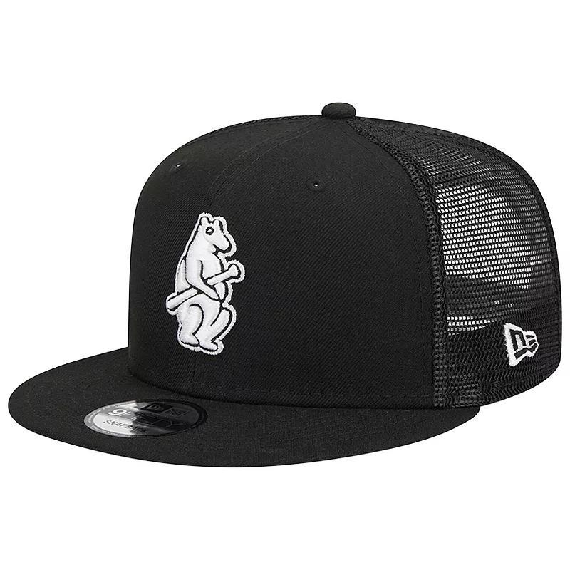 Mens New Era Chicago Cubs Cooperstown Collection Trucker 9FIFTY Snapback Hat Product Image