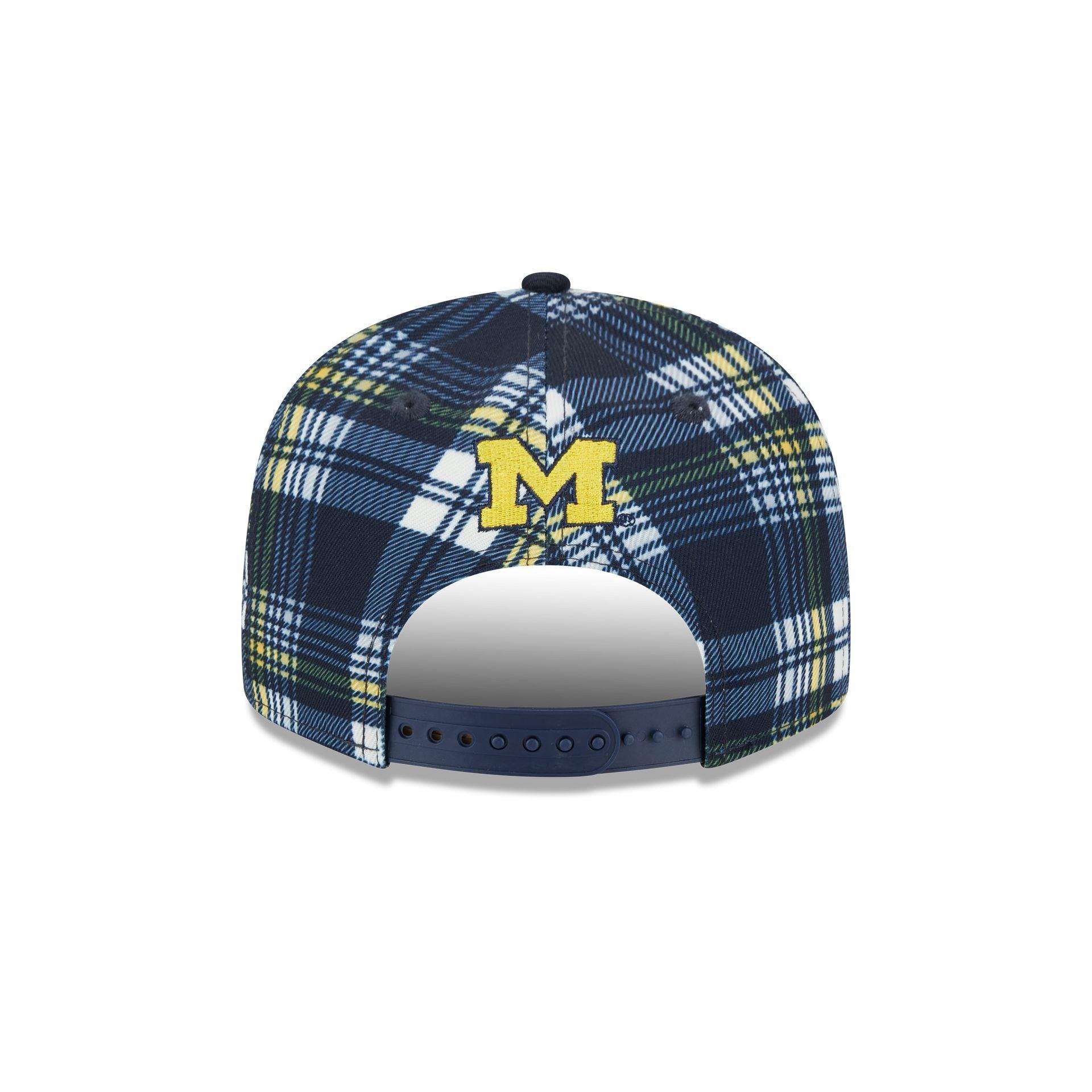 Michigan Wolverines Plaid 9FIFTY Snapback Hat Male Product Image