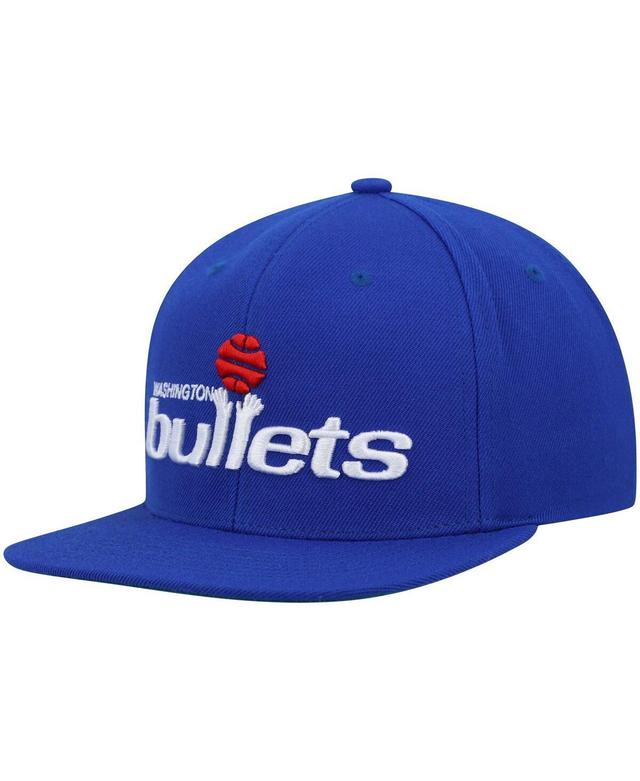 Mens Mitchell & Ness Blue Washington Bullets Hardwood Classics Team Ground 2.0 Snapback Hat Product Image