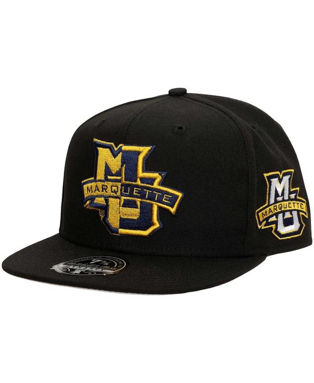 Mens Mitchell & Ness Black Marquette Golden Eagles Lifestyle Fitted Hat Product Image