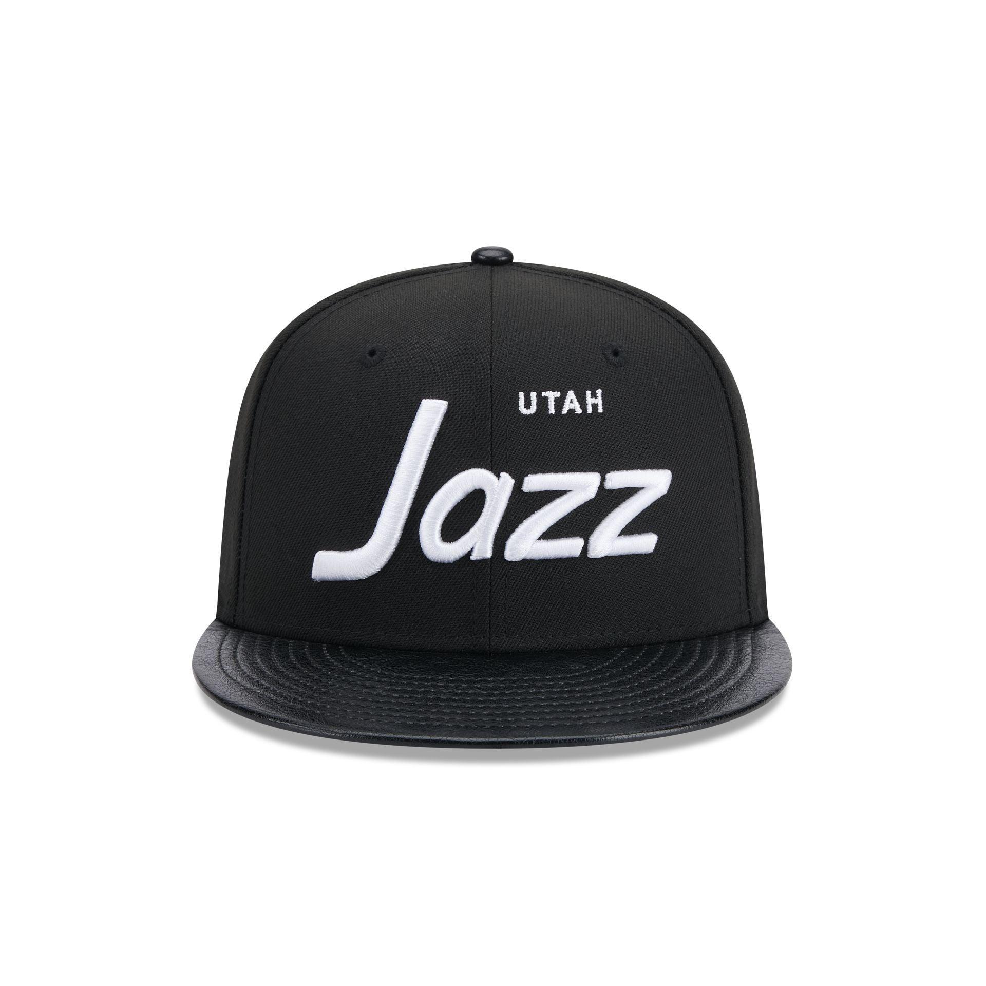 Utah Jazz Faux Leather Visor 9FIFTY Snapback Hat Male Product Image