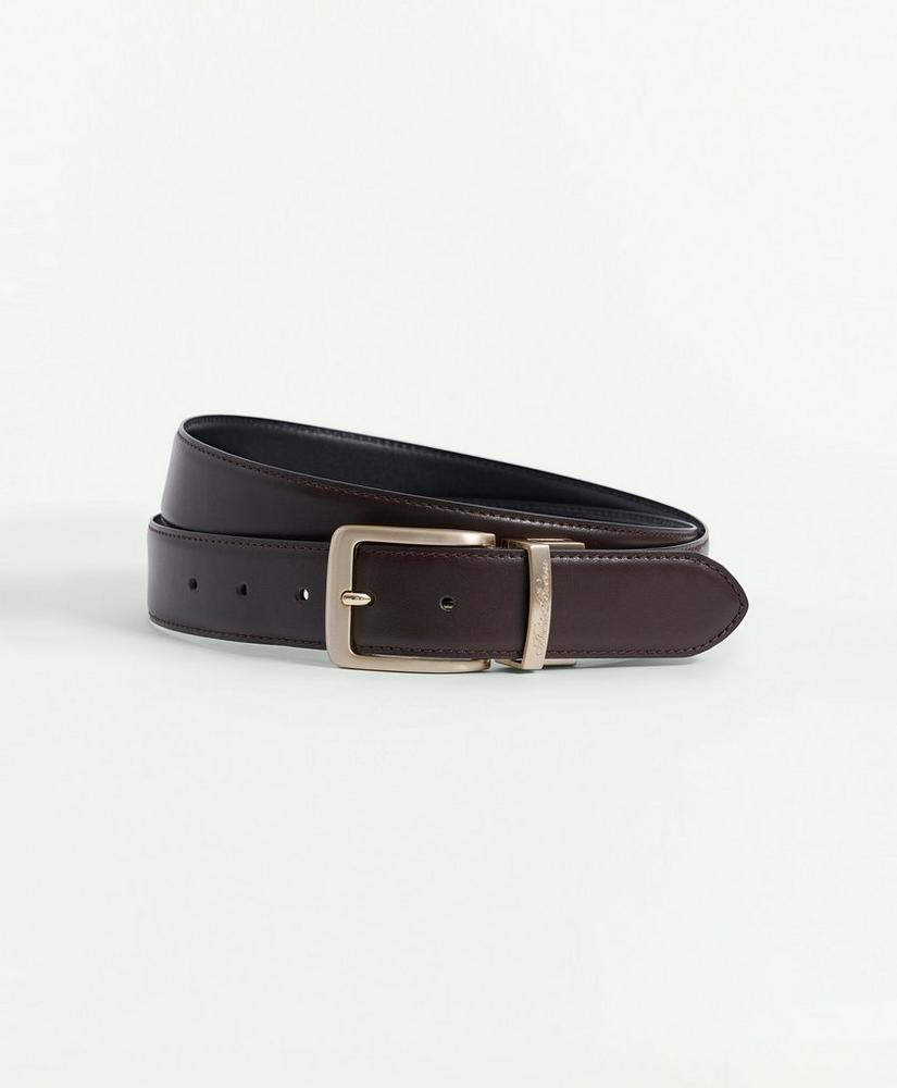 Cuttable Reversible Leather Belt With Changeable Gold-Tone & Silver-Tone Buckles Product Image