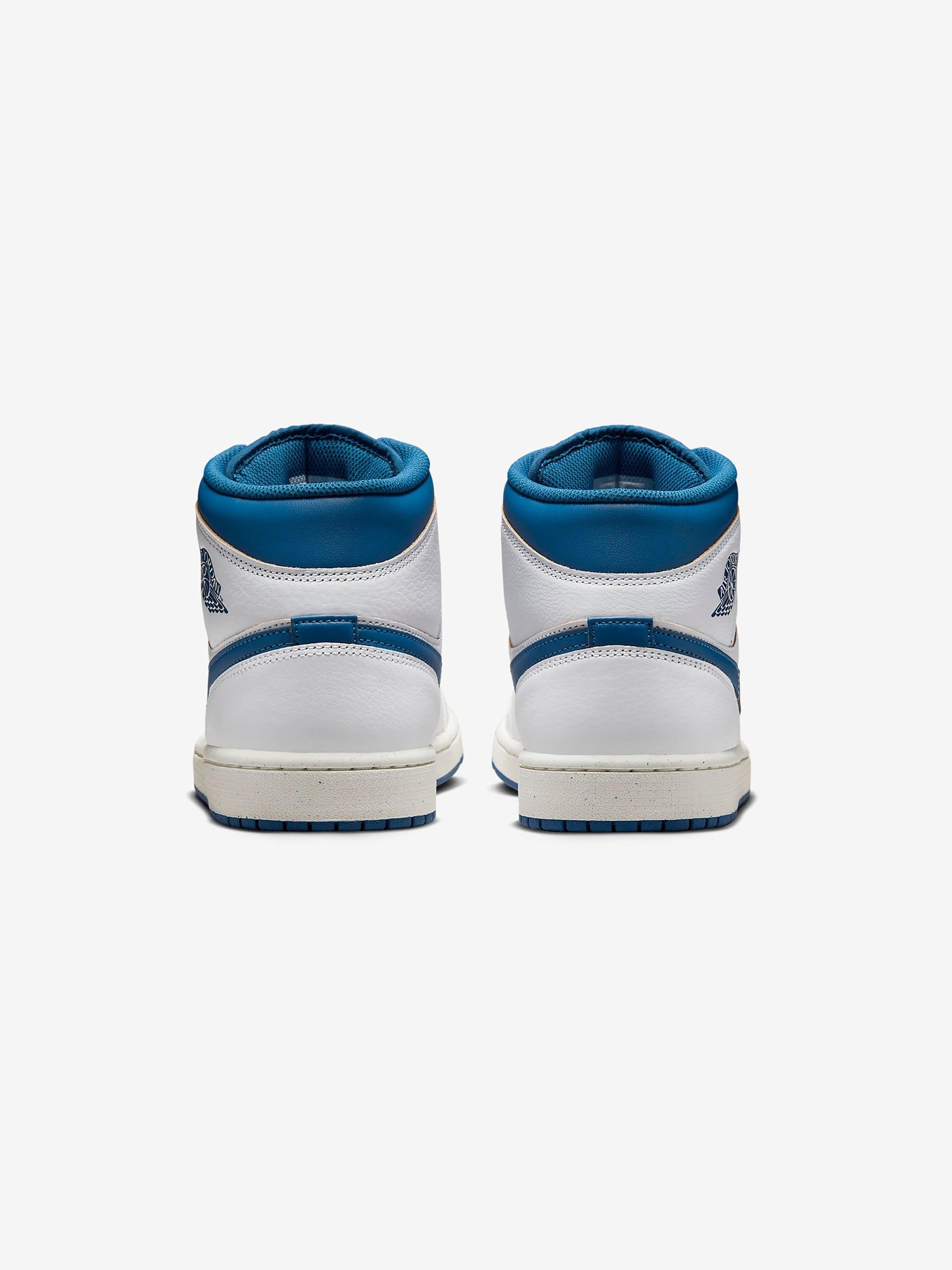 Air Jordan 1 Mid SE (WHITE/INDUSTRIAL BLUE-SAIL) Product Image