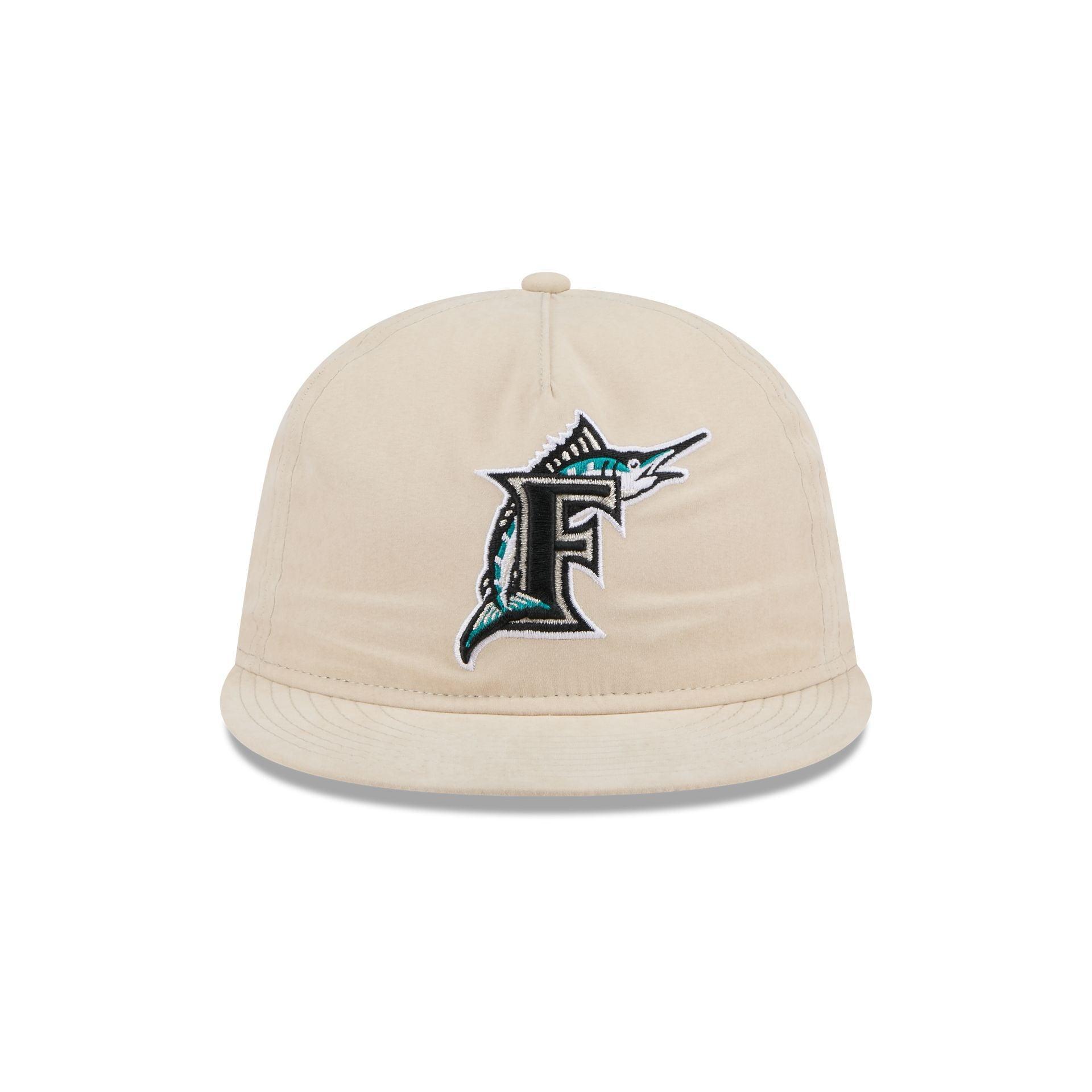 Miami Marlins Brushed Nylon Retro Crown 9FIFTY Adjustable Hat Male Product Image