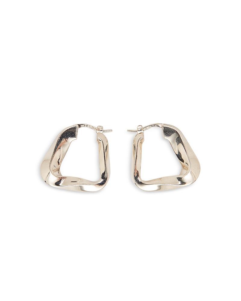 Bottega Veneta Sterling Silver Twist Triangle Hoop Earrings Product Image