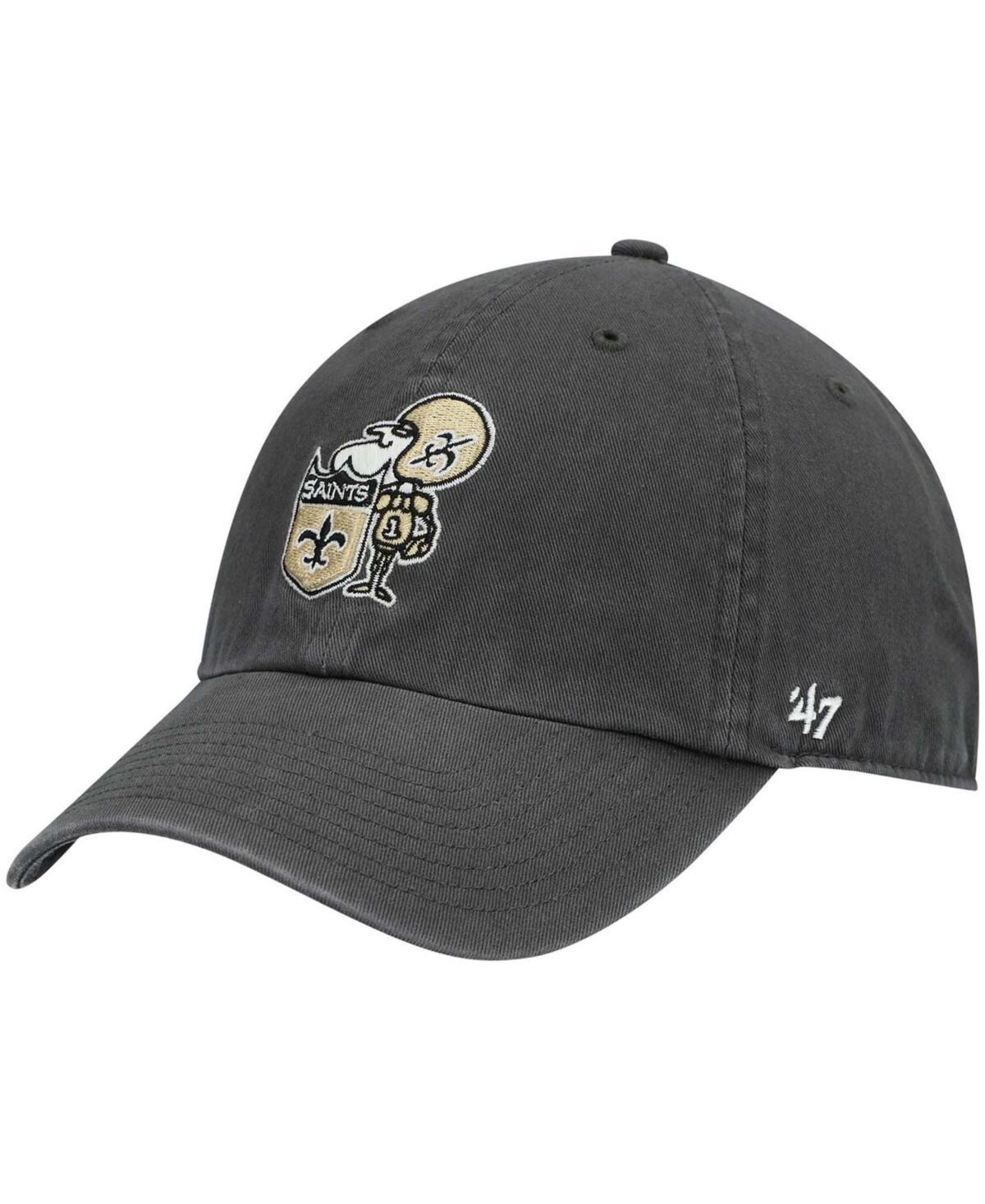 Mens Charcoal New Orleans Saints Clean Up Legacy Adjustable Hat Product Image