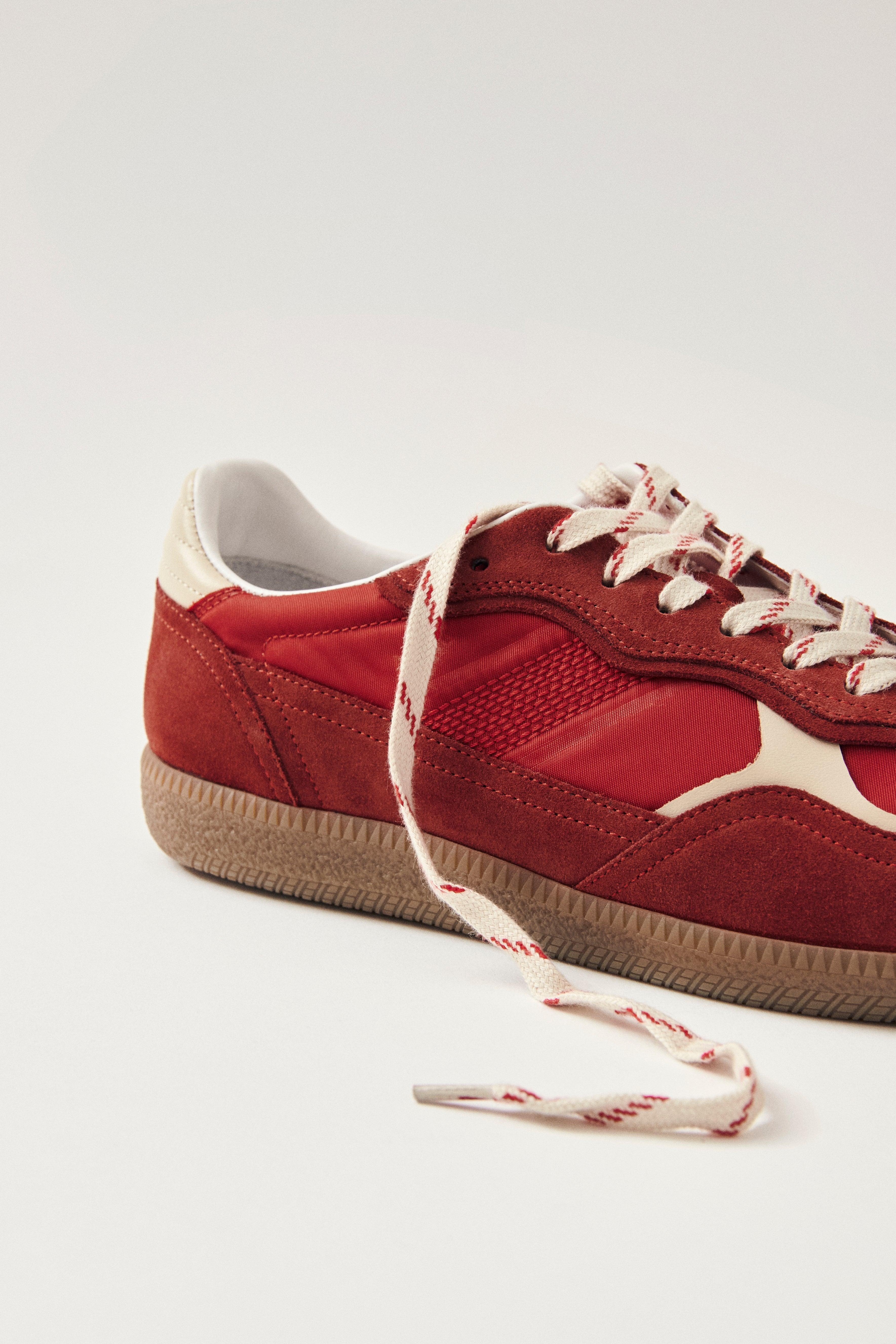 Alohas Tb.490 Rife Leather Sneakers - Rife Sheen Red Product Image