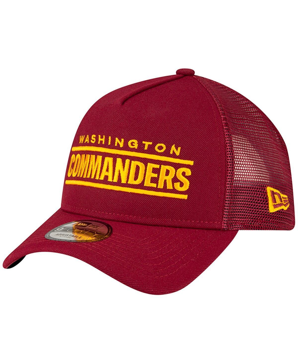 Mens New Era Burgundy Washington Commanders A-Frame Trucker 9FORTY Adjustable Hat Product Image