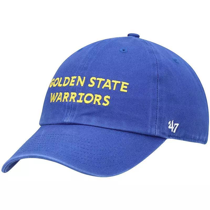 Mens 47 Royal Golden State Warriors Clean Up Wordmark Adjustable Hat Product Image