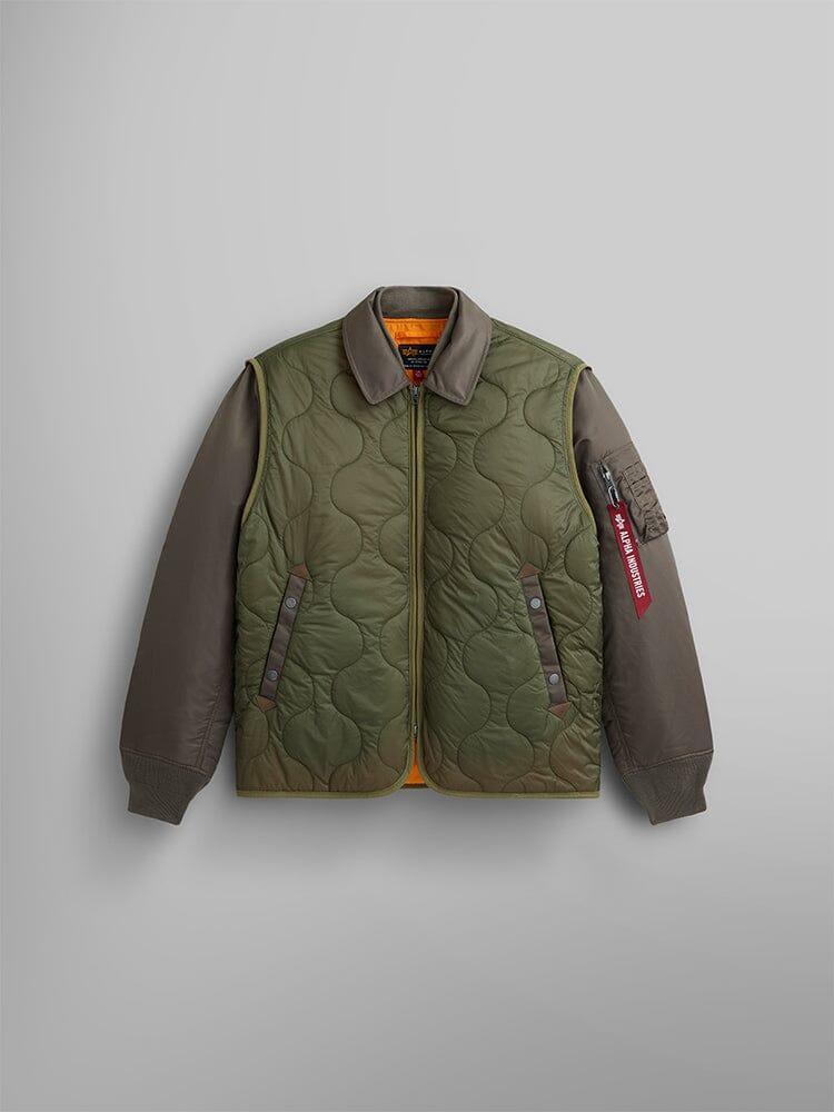 MIXED MEDIA QUILTED UTILITY JACKET Product Image