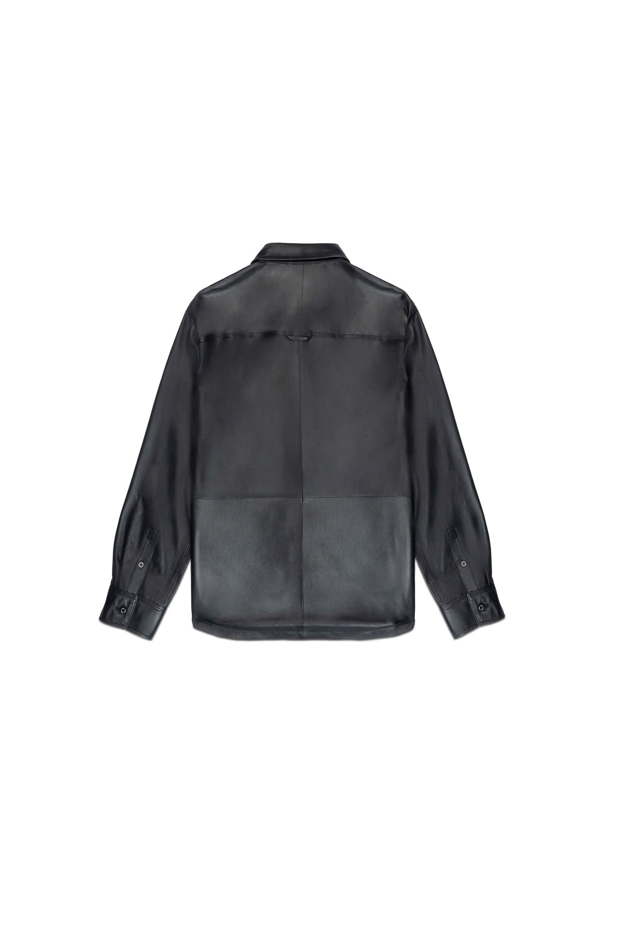 Leather Long Sleeve Shirt Male Product Image