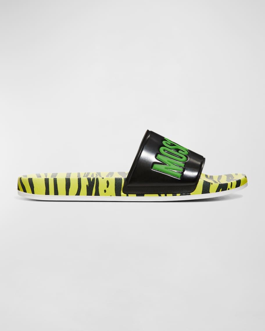 Mens Tigerstripe Logo Rubber Pool Slides Product Image