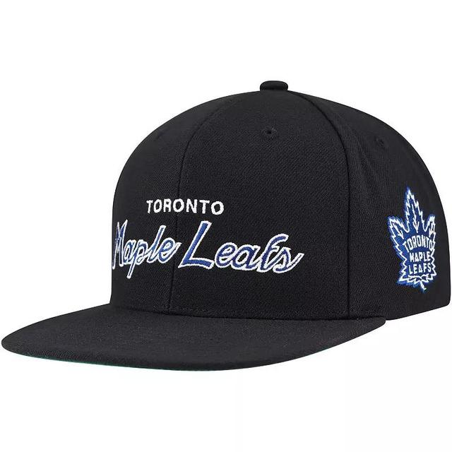 Mens Mitchell & Ness Black Toronto Maple Leafs Core Team Script 2.0 Snapback Hat Product Image