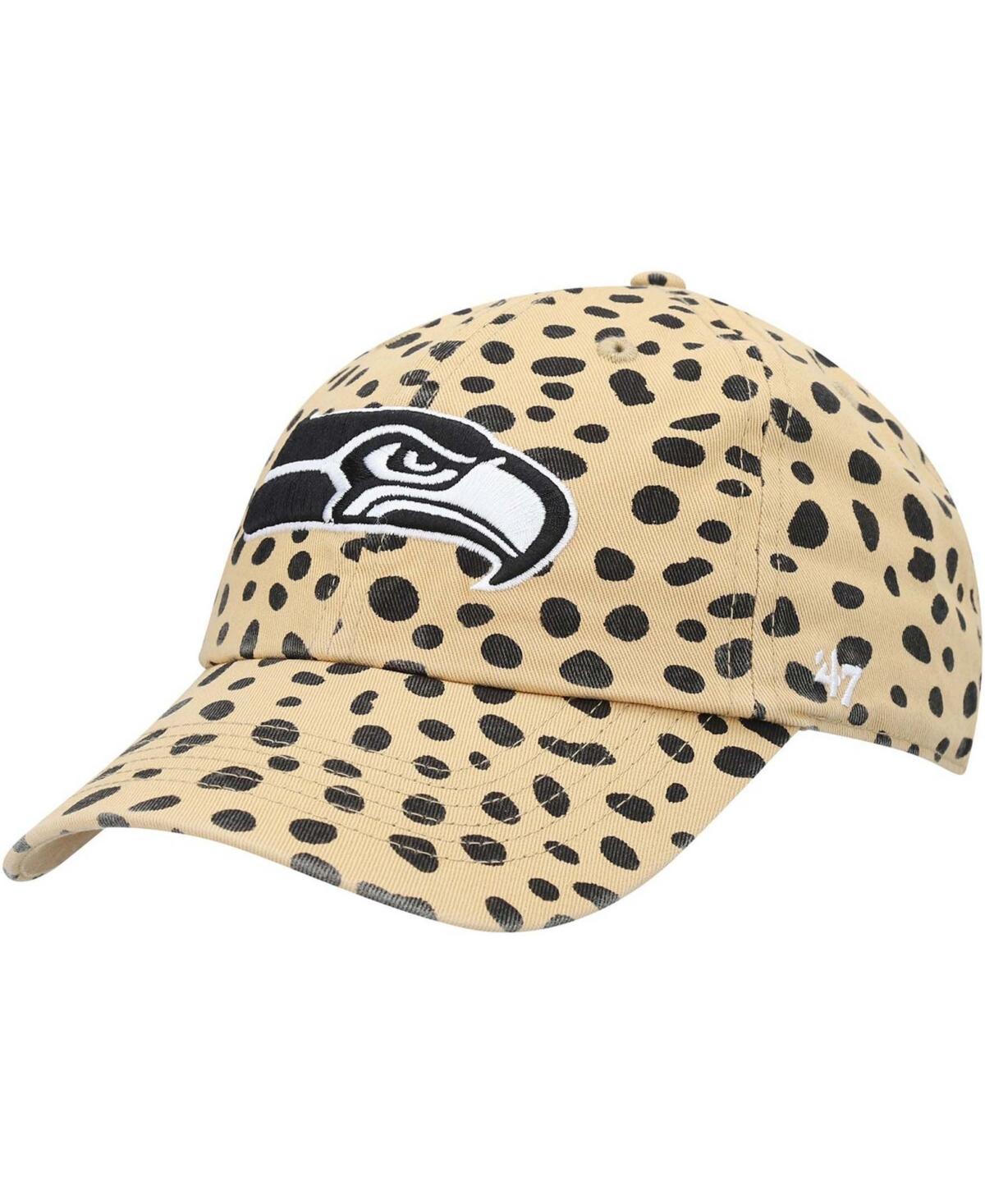 Womens 47 Tan Seattle Seahawks Cheetah Clean Up Adjustable Hat Product Image