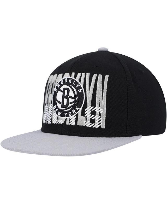 Mens Mitchell & Ness Black Brooklyn Nets Soul Cross Check Snapback Hat Product Image