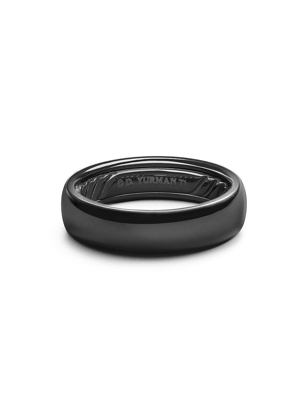 Mens DY Classic Band Ring in Black Titanium Product Image