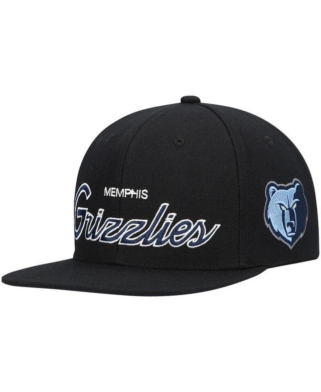 Mens Mitchell & Ness Black Memphis Grizzlies Hardwood Classics Script 2.0 Snapback Hat Product Image