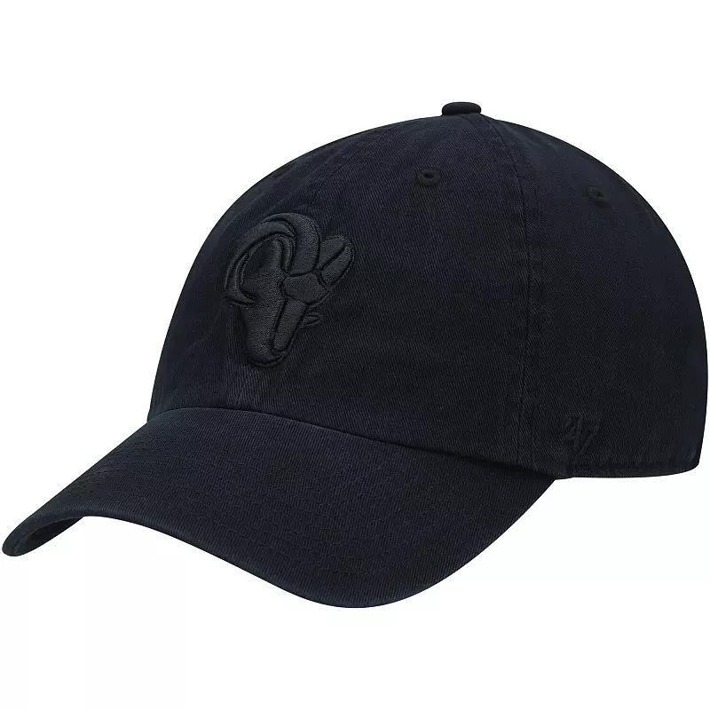 Mens Black Los Angeles Rams Team Tonal Clean Up Adjustable Hat Product Image