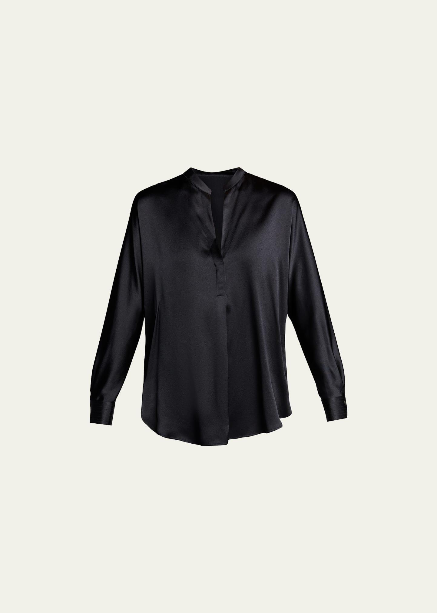 Womens Silk Long-Sleeve Blouse Product Image