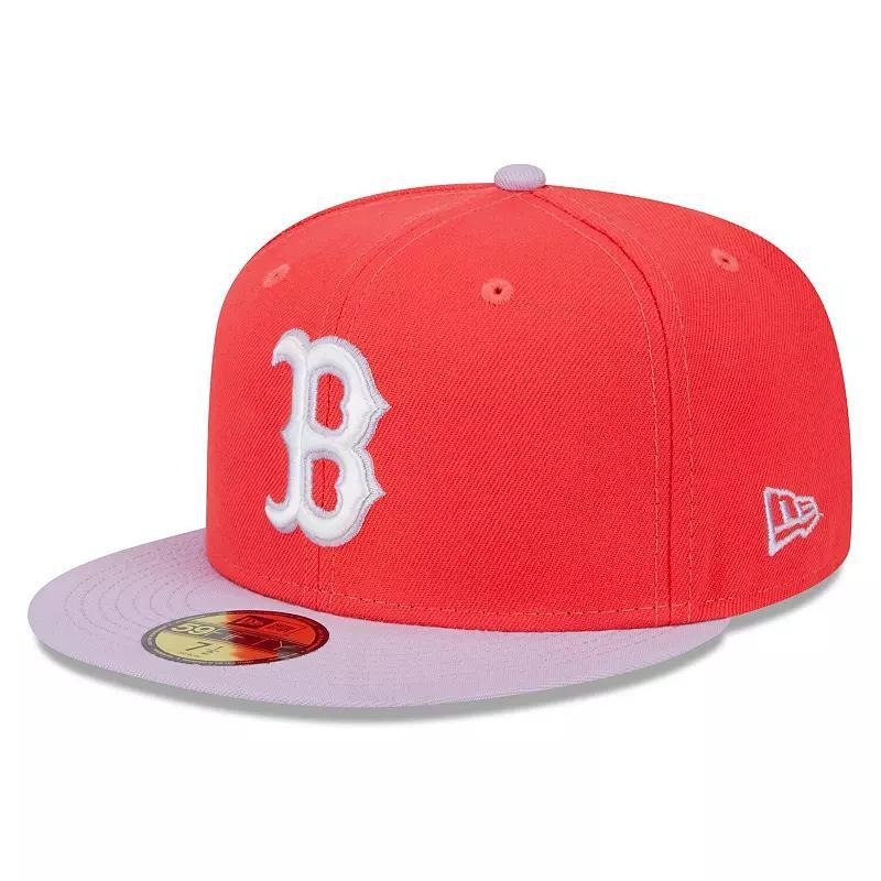 Mens New Era /Lavender Boston Sox Spring Color Two-Tone 59FIFTY Fitted Hat Product Image