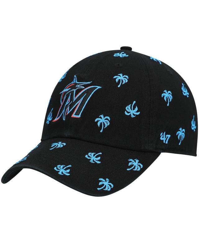 Womens 47 Black Miami Marlins Confetti Clean Up Adjustable Hat Product Image