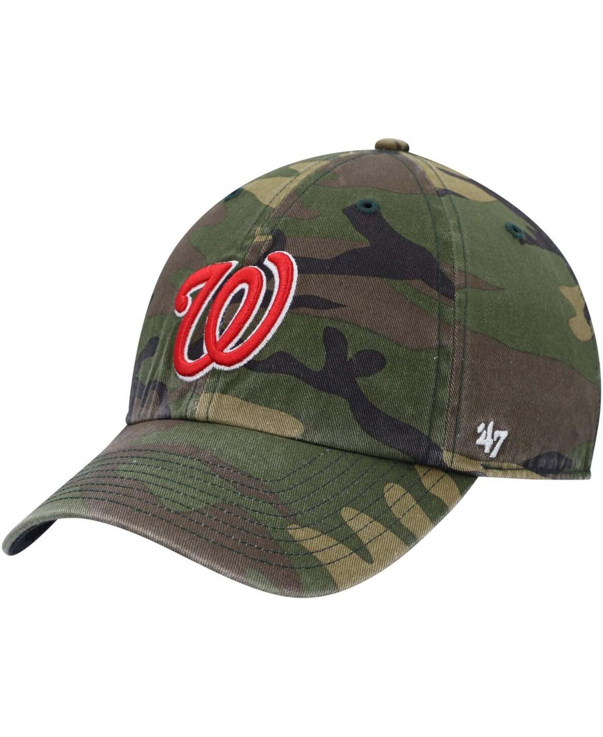 Mens Camo Washington Nationals Team Clean Up Adjustable Hat Product Image