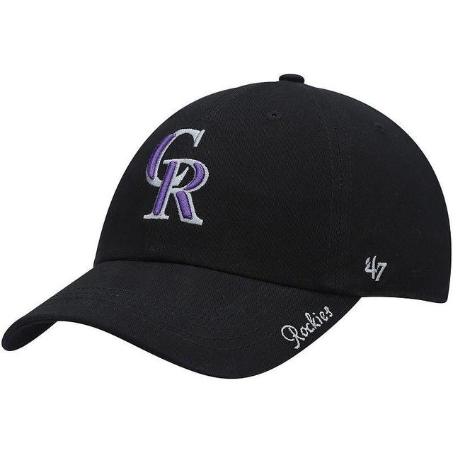 Womens Black Colorado Rockies Team Miata Clean Up Adjustable Hat Product Image