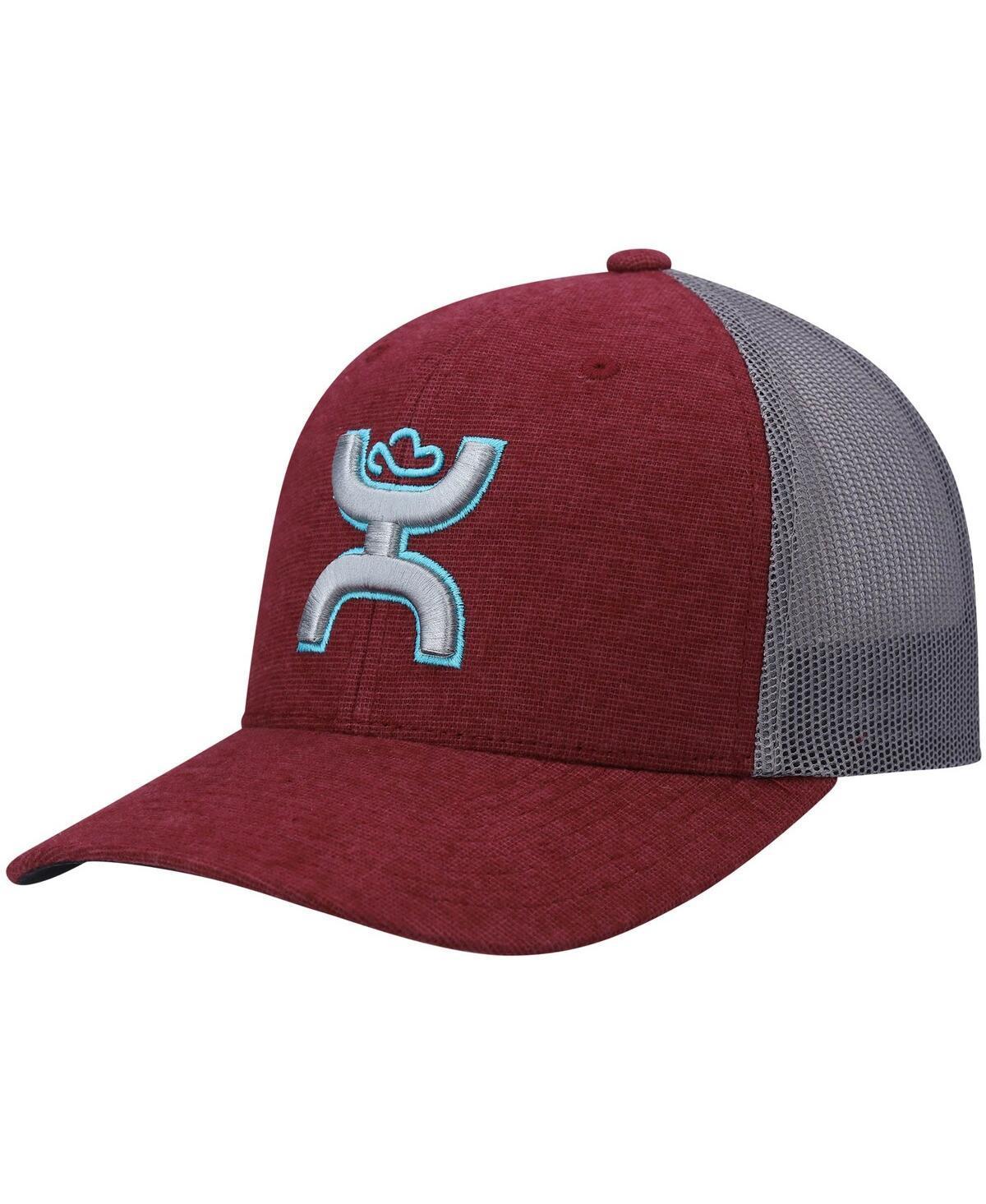 Mens Hooey Maroon, Gray Sterling Trucker Snapback Hat Product Image