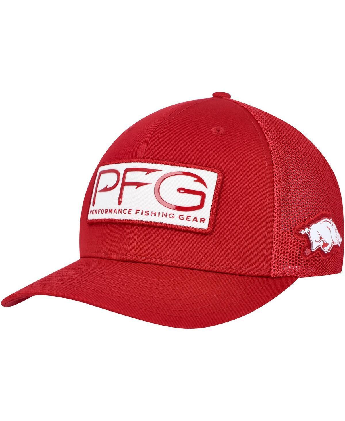 Mens Columbia Cardinal Arkansas Razorbacks PFG Hooks Flex Hat Product Image