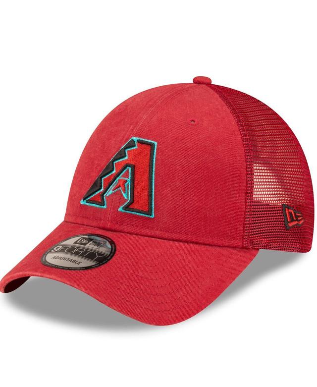 Mens New Era Red Arizona Diamondbacks Trucker 9FORTY Adjustable Hat Product Image