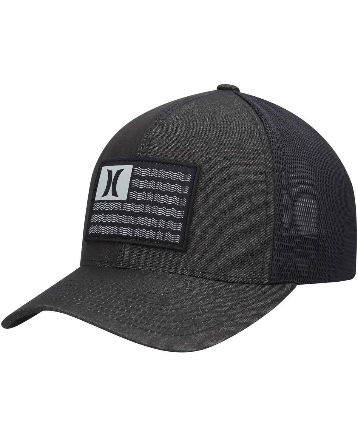 Mens Hurley Black Icon Flag Trucker Flex Hat Product Image