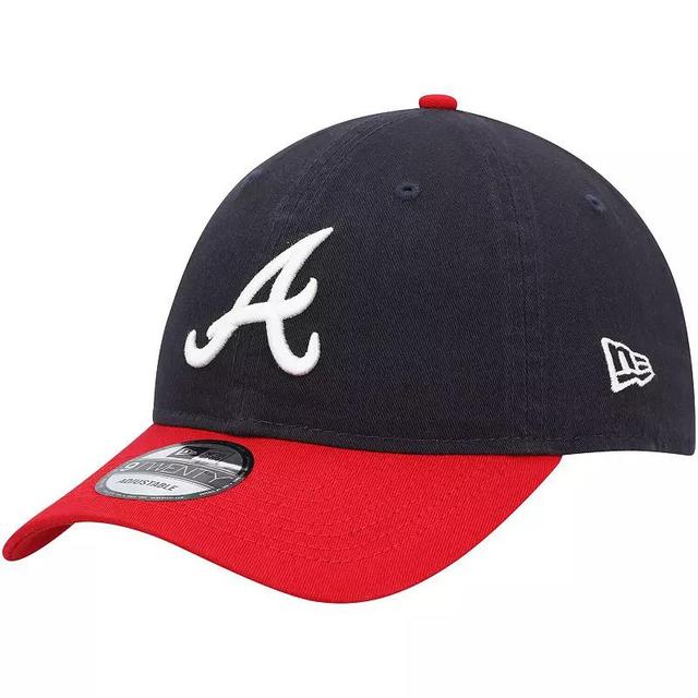 Mens New Era /Red Atlanta Braves Replica Core Classic 9TWENTY Adjustable Hat, Blue Product Image