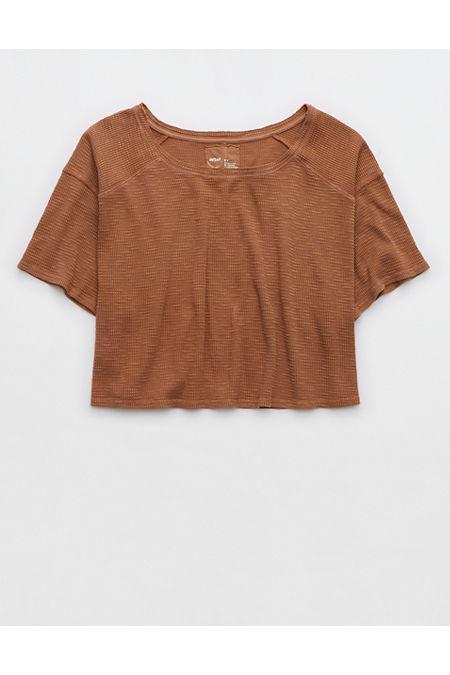 Aerie Cropped Waffle T-Shirt Women's product image