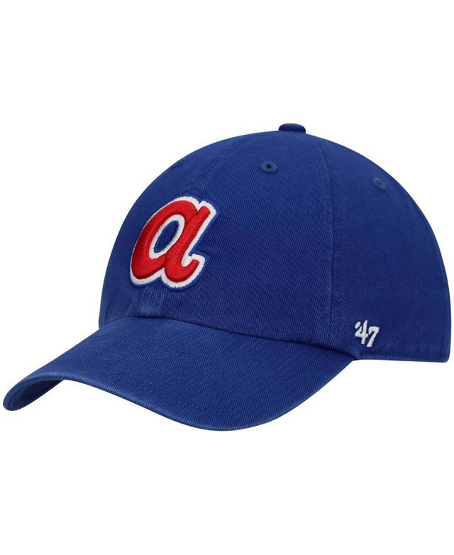 Mens Royal Atlanta Braves 1972 Logo Cooperstown Collection Clean Up Adjustable Hat Product Image