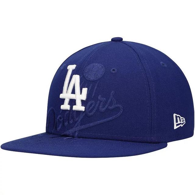 New Era Mens Royal Los Angeles Dodgers Shadow Logo 59FIFTY Fitted Hat Product Image