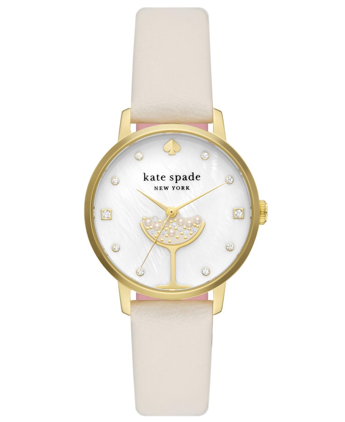 Womens Goldtone Stainless Steel, Crystal, & Leather Strap Watch Product Image