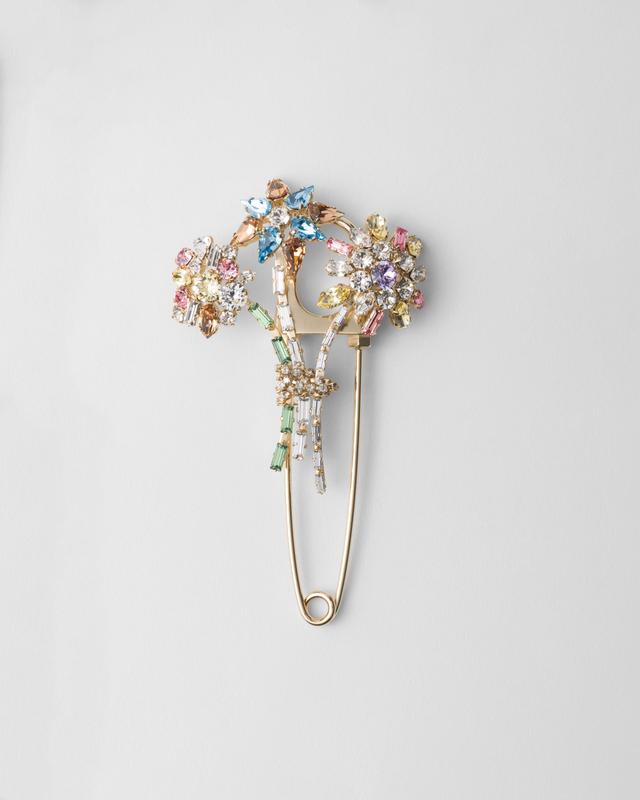 Metal brooch with crystals Product Image