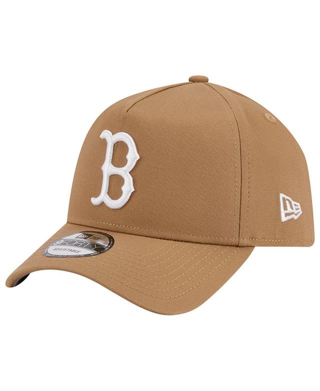 Mens New Era Khaki Boston Red Sox A-Frame 9FORTY Adjustable Hat Product Image