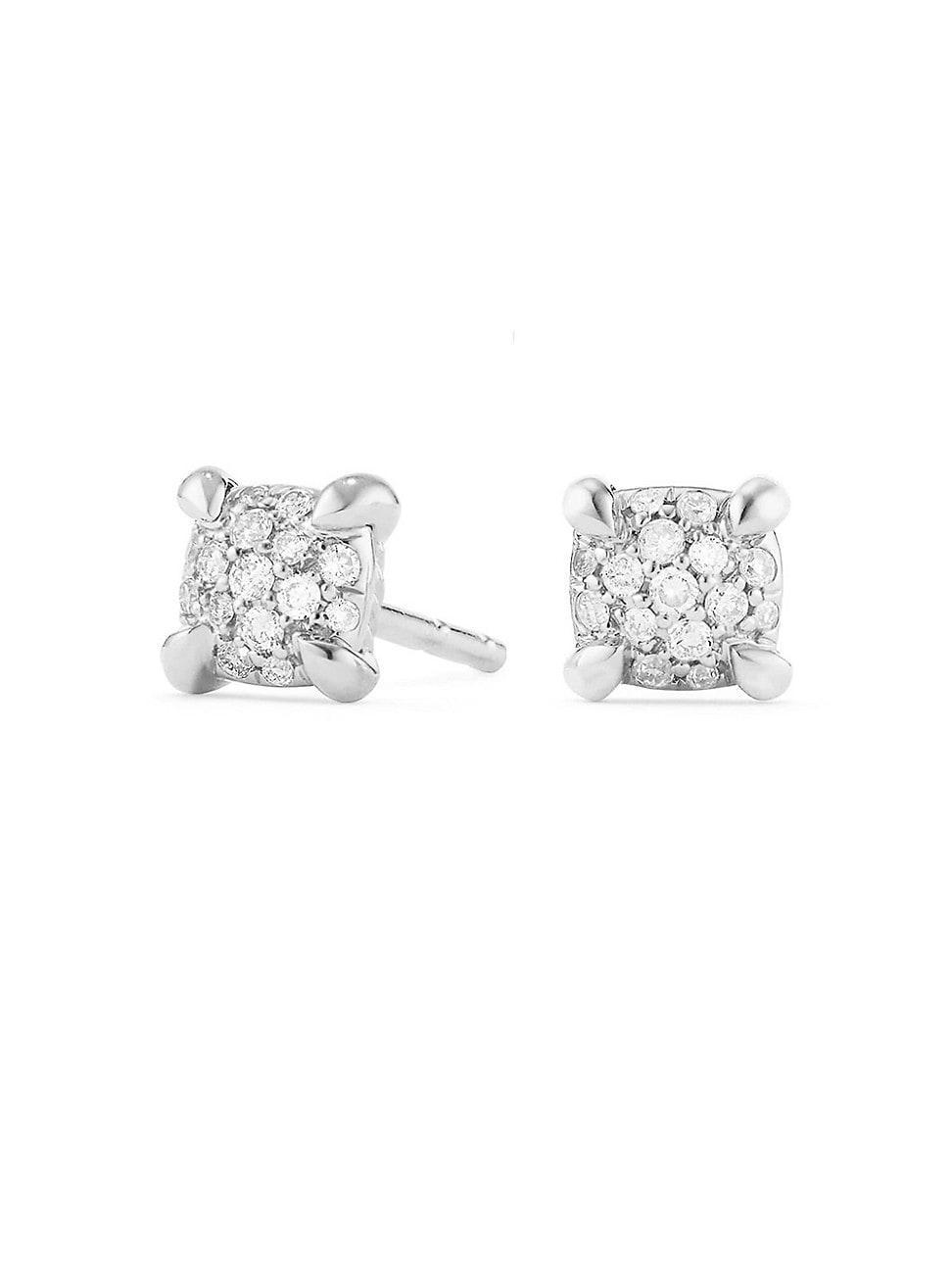 Womens Precious Chtelaine Stud Earrings with Diamonds in 18K White Gold Product Image