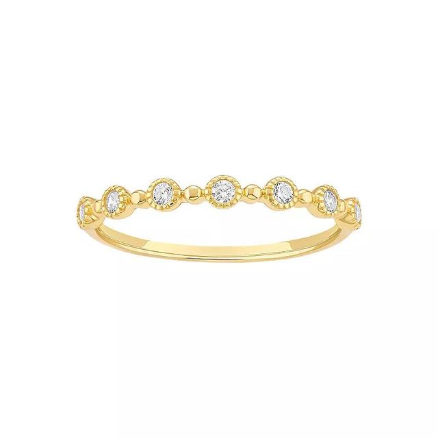 PRIMROSE Sterling Silver Cubic Zirconia Beaded Bezel Ring, Womens Gold Tone Product Image