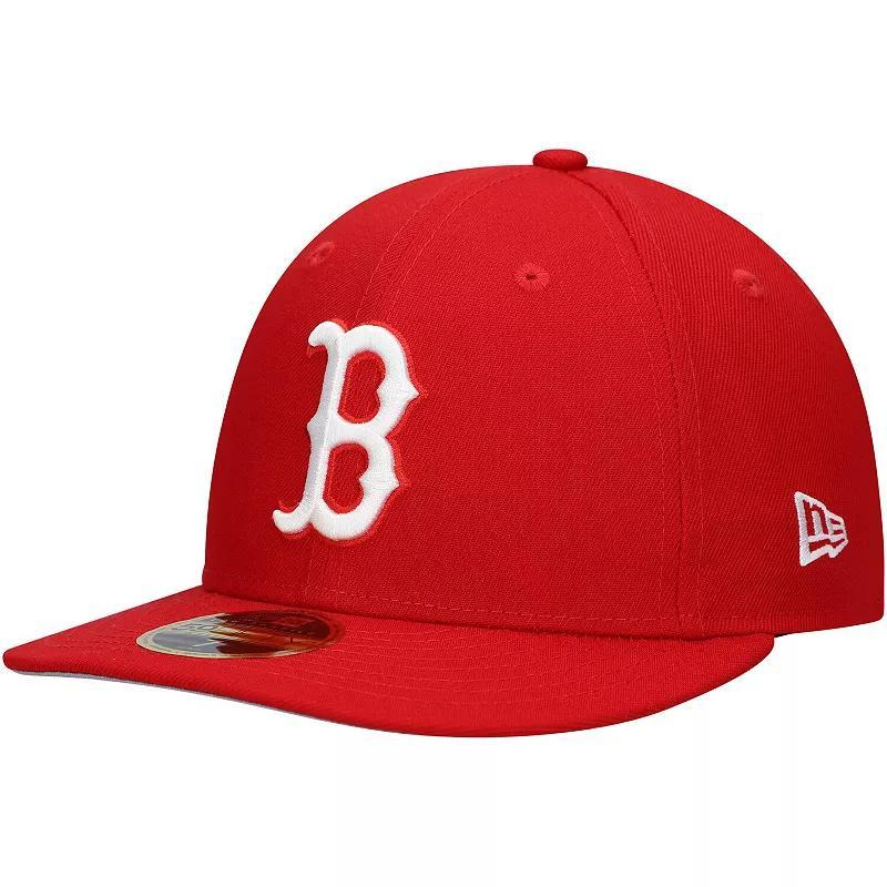 Mens New Era Scarlet Boston Sox Low Profile 59FIFTY Fitted Hat Product Image