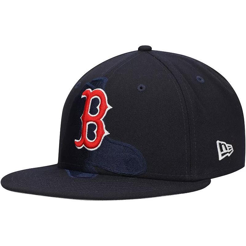 Mens New Era Boston Red Sox Shadow Logo 59FIFTY Fitted Hat Blue Product Image