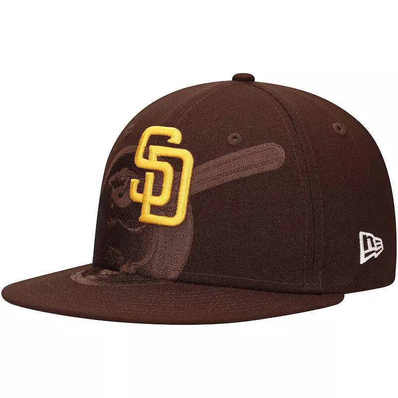 New Era Mens Brown San Diego Padres Shadow Logo 59FIFTY Fitted Hat Product Image