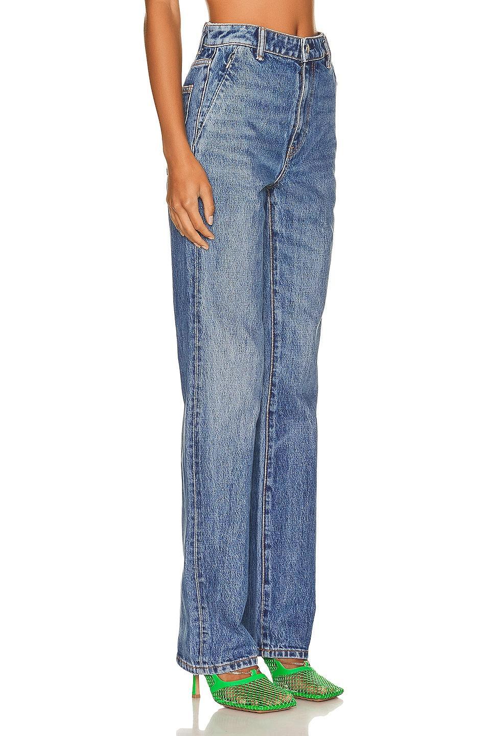 Alexander Wang High Waist Slim Stack Jean in Denim-Medium. - size 25 (also in 27, 29, 30) Product Image