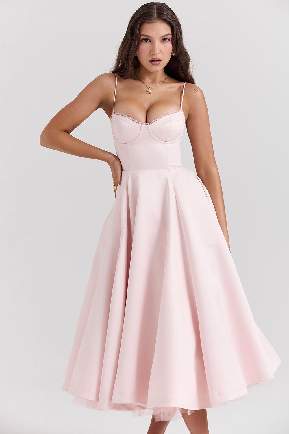 Mademoiselle Ballerina Pink Midi Dress Product Image