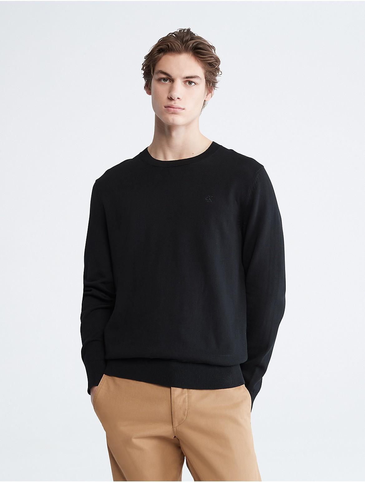 Calvin Klein Mens Smooth Cotton Sweater - White - L Product Image