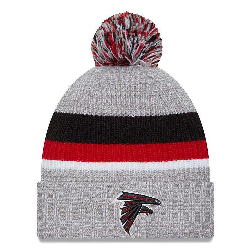 Mens New Era Heather Gray Atlanta Falcons Cuffed Knit Hat with Pom Product Image