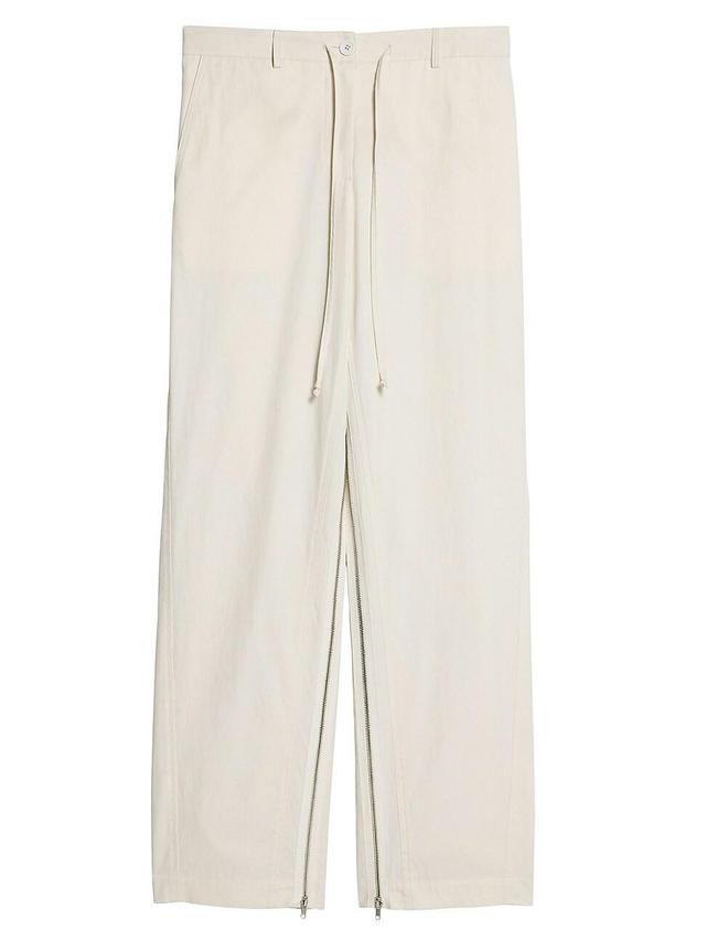 Womens Cotton-Blend Wide-Leg Zip Pants Product Image