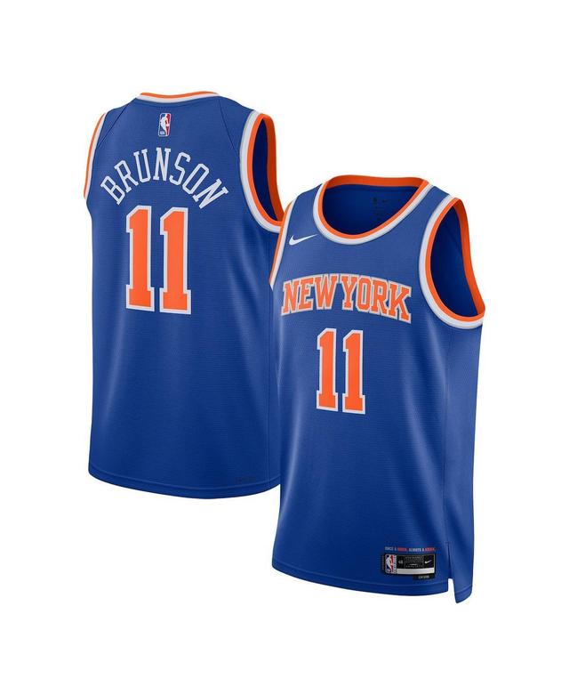 Mens and Womens Nike Jalen Brunson Blue New York Knicks Swingman Jersey - Icon Edition - Blue Product Image