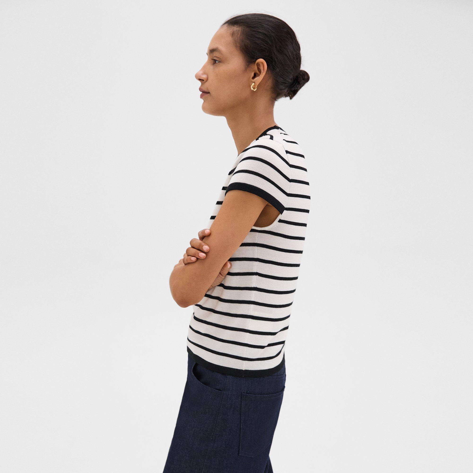 Wool-Viscose Slim Tee | Theory Product Image